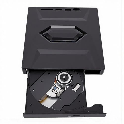 Sxhlseller Extern DVD-enhet, Bärbar CD DVD-brännare Läsarskrivare med USB 3.0 Typ C Hub, 8x 24x CD-hastighet och Minneskortplatser, Plug and Play för Bärbar Dator Stationär PC Linux