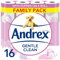 Andrex Gentle Clean Toilet Rolls Pack, 16 Count (Pack of 1)