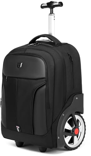 Rolling ,Waterproof Backpack with Wheels for Business, College Student and Travel Commuter, Carry on Backpack with Laptop Compartment, Fit 17 Inch Laptop, Wheeled Backpack for Adults