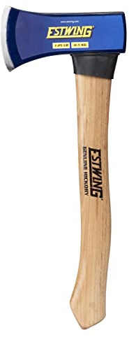 Estwing Axe, 1.25 lb Forged Head with 14-Inch Hickory Wood Handle, Hardened up to 50-55 HRC, Suitable for Cutting, Chopping, Splitting, and Shaping Wood, Model #62370
