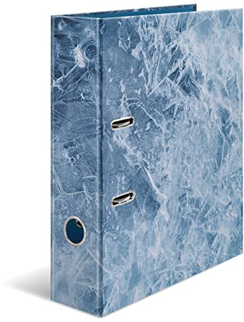 HERMA 19650 Mapp A4 Nature Ice, set om 5, 7 cm bred, stabil kartong, färgat yttre och inre tryck med haptisk finish, receptmapp, ringmapp, mapp, kontorsmapp, motivmapp