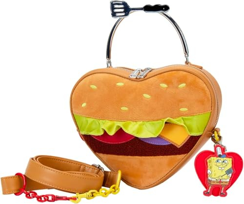 Loungefly Nickelodeon Sac à bandoulière en peluche Bob l'éponge Krabby Patty