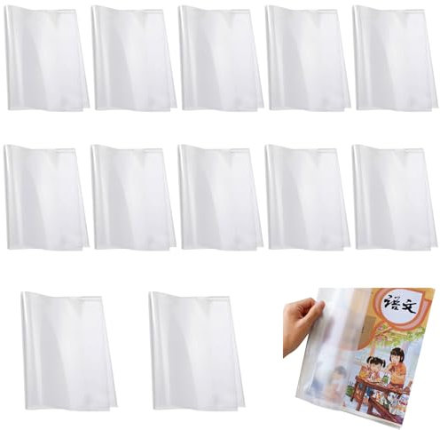 Buchumschlag DIN A4 transparent, 12 Stück Buchhülle & Umschlag durchsichtig, Buchumschlag, Buchumschläge Schulbücher, Buchhülle Transparent, Wasserdichte Buchhülle, Für Das Home Office Der Schule