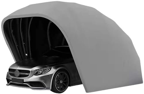 Posto auto coperto, garage portatile, posto auto mobile in acciaio inossidabile, tenda per auto esterna semiautomatica, tettoia per auto, usato all'aperto (6,0 x 2,5 x 2,5 m)