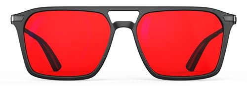 Goiteia-Brille mit 100% Blaulicht-Blockierung – Rote Schlafbrille zur vollständigen Blockierung von Blau- und Grünlicht – lindert Augenbelastung und verbessert den Schlaf
