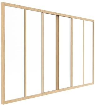 Vente-unique-Verriére coulissante en Aluminium thermolaqué Naturel Clair 180x105 cm - Ravena