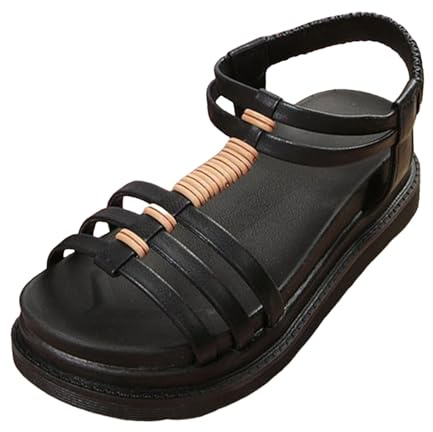 Dam gladiatorsandaler med kilklack vardagliga sommarpromenadskor | Dam gladiatorsandaler med kilklack för avslappnad sommarpromenad erbjuder vadderad komfort ---