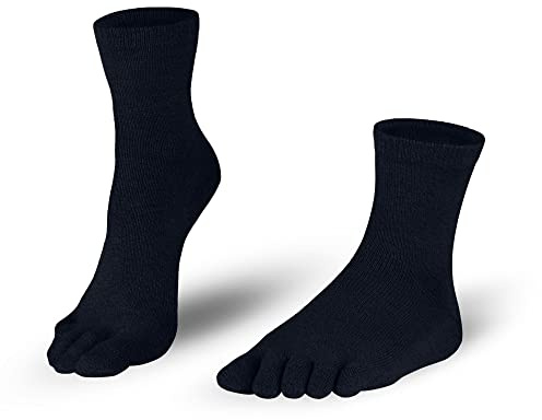 Knitido Essentials Midi, halb hohe Zehensocken aus 85% Baumwolle, für jeden Tag, für Damen und Herren, Größe:35-38, Farbe:Black (101)