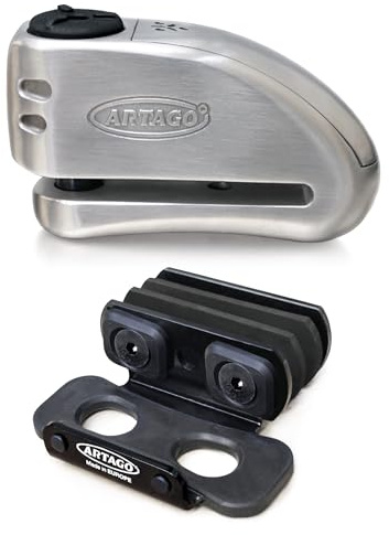 ARTAGO 32S6 Pack Bremsscheibenschloss mit Alarm 120db Hohe Sicherheit + Halterung für Yamaha MT-09 und Tracer 900, SRA Homologiert
