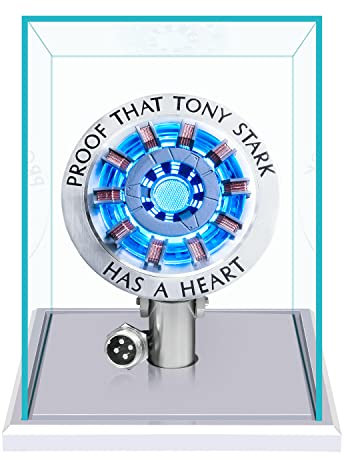 New Version 1:1 Iron Man Arc Reactor MK2, with LED Light,Touch Sensitive, No Remote Control Required,Totally Easy Assembly，USB Charge (with Display Case)