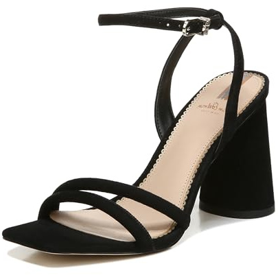 Sam Edelman Women's Kia Heeled Sandal, Black Suede, 2 UK
