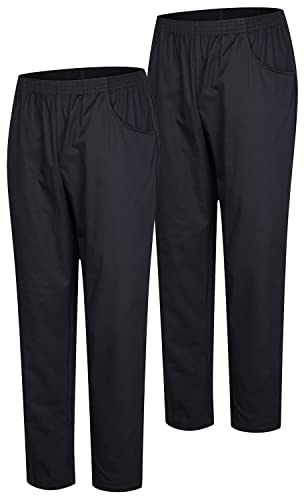 MISEMIYA - Pack 2 Pcs - PANTALÓN Sanitario Unisex - Uniforme Sanitario Uniformes MEDICOS PANTALÓN DE Trabajo - Ref.8312 * 2 pcs - L, Negro 21