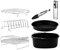 Cecotec Zubehörset für 5 bis 6,5 Liter Heißluftfritteuse Cecofry Pack Accessories, 8 Zubehörteile, Antihaftbeschichtung, Spülmaschinenfest, BPA-frei