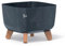 Blumentopf Beton Optik Schale mit Füßen Einsatz Blumenschale Übertopf, 23 x 23 x 19 cm (Anthrazit)