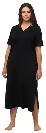 Ulla Popken Nachthemd_804072, Camisa de Noche Mujer, Schwarz, 46+