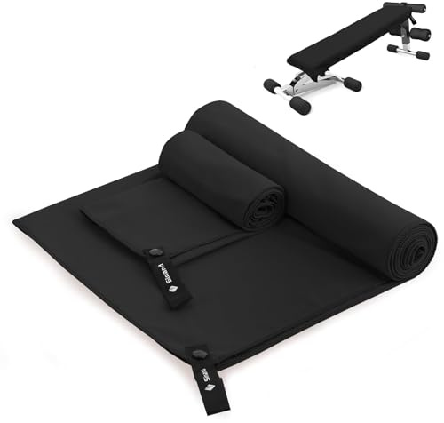 Sinand Microfibre towel 2 Pack |160x80cm+80x40cm| Ultra Lightweight Gym Towel, Quick Dry Microfiber Towels for Sports Travel Camping Beach Swimming (Black)