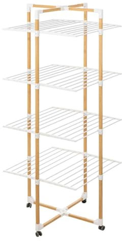 5five Wäscheständer, Turm, 4 Räder, 40 m, Holzoptik