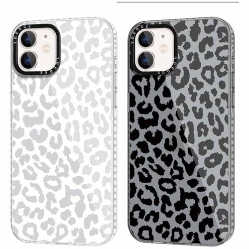 Yoedge 2 Pack Transparent Leopard Phone Case for iPhone 11 6.1, Ultrathin Soft TPU Silicone with Aesthetics Cheetah Pattern,Shockproof Bumper Protector Matte Clear Cover,for iPhone11,Girls And Women