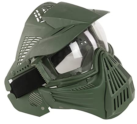 Maschera tattica per esterni, traspirante, maschera protettiva integrale per paintball, Halloween, feste in costume, giochi CS (verde OD)