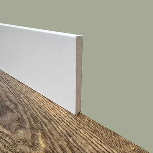 Eternal Parquet BATTISCOPA ZOCCOLINO Squadrato in Fibra di Legno COMPATTA 120X12 Bianco 9016