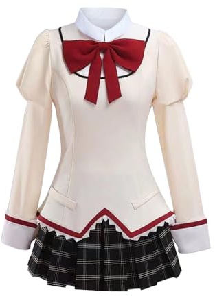Zhongkaihua Akemi Homura/Kaname Madoka - Disfraz de cosplay de anime japonés, uniforme escolar, camisa y falda plisada, conjunto corto para niñas, fiesta de Halloween, carnaval, trajes de vestir