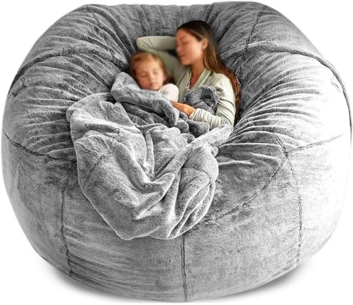 Fodera per Poltrona a Sacco per Adulti riporre Peluche, (Senza Imbottitura) Pouf in Pelliccia Sintetica