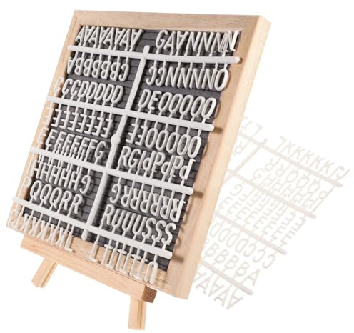 FONDOTIN Tableau Feutre à Lettres Double Face avec Support Panneau DIY pour Messages et Décoration Chambre Accessoire pour Shower Anniversaire et Mariage Lettres Incluses Gris Moyen