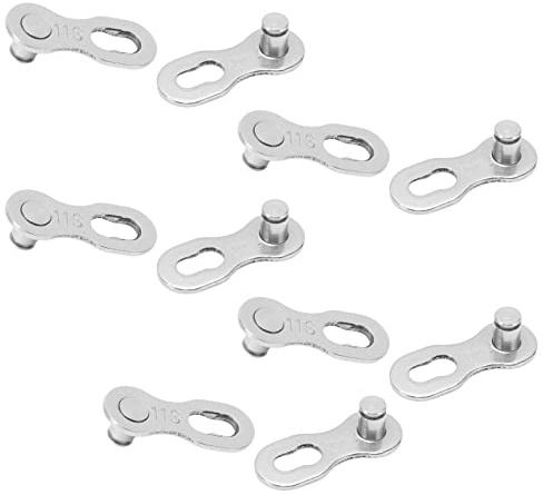 Funien Enlace Rápido de 11 Velocidades, 5 Pares de Eslabones Perdidos para Bicicleta Enlace de Liberación Rápida de Acero Inoxidable Resistente a la Corrosión Cadena de (11 velocidades)