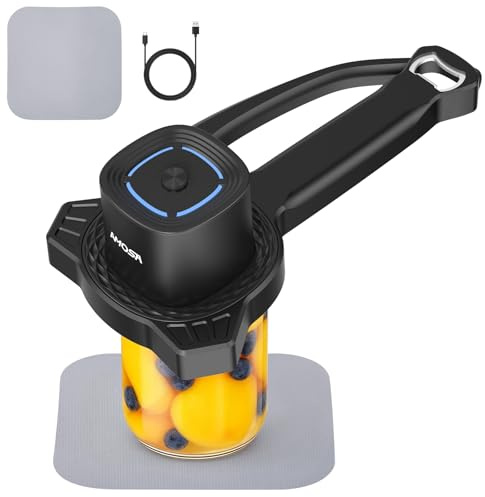 AMOSA Apribarattoli, apriscatole elettrico, automatico regolazione & manuale apri , elettrico apri barattoli per anziani per Cucina Ristorante Debole Mano, Anziani, Artrite Malati