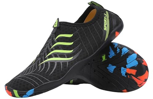 YOSUWOAI Zapatos de baño para mujer y hombre, antideslizantes, de secado rápido, zapatos de playa de verano, zapatos de surf ligeros, cómodos, deslizantes, transpirables, para correr al aire libre