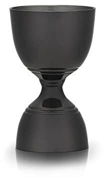Viski Canterbury Double Measure for Cocktails, Bar Tools and Accessories Stainless Steel Bartender Tool Measuring Shot Gunmetal Black Set of 1