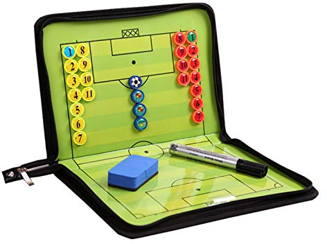 RoseFlower Magnetic Football Tactics Board, Portable Football Coaching Board Futsal Dry Erase Whiteboard Soccer Coach Marker Board Strategy Clipboard Folder Sport Equipment with Chess Piece Pen Eraser
