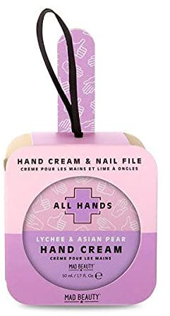 Mad Beauty Lychee & Asian Pear Scented Hand Cream & Nail File All Hands Gift Set