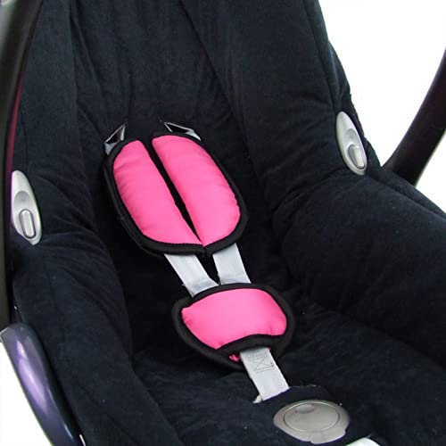 BAMBINIWELT Gurtpolster Set universal für Babyschale Autositz kompatibel z.B. mit Maxi Cosi Cybex (pink)