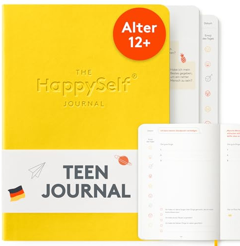 HappySelf Teen Journal - Guided Wellness Journal för tonåringar: Främja lycka, Foster Mindfulness - Tonårstjej eller pojke presentdagbok anteckningsbok för positiva vanor, självupptäckt [German