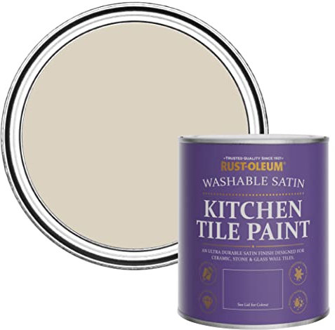 Rust-Oleum Beige water resistant Kitchen Tile Paint in Satin Finish - Hessian 750ml