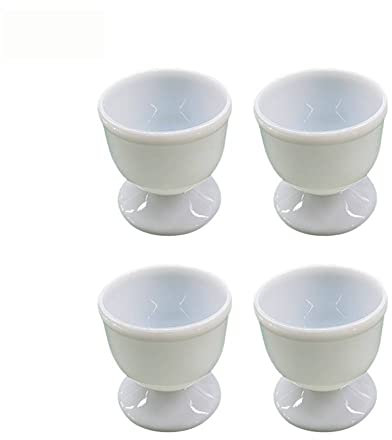 HpLive Lot de 4 coquetiers pour petit-déjeuner, coquetiers pour brunch, blanc
