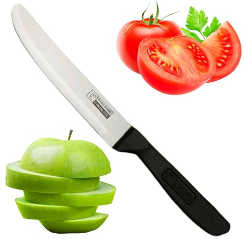 Rounded Tip Knife, Safety Blunt Knives, Cutlery for Cutting Slicing Fruit and Vegetable, Smooth Sharp blade, Slice and Cut Kitchen Tools, Round blade