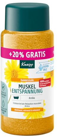 Kneipp Badekristalle Muskel Entspannung -Sondergröße- mit naturreinem Tiefensalz und mit Extrakt der Arnika und ätherischen Ölen aus Cabreuva, Rosmarin und Pinus-Arten, limitierte Edition, 720g