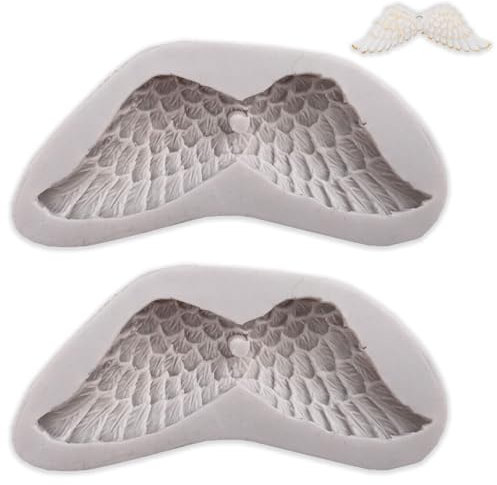 3D Engel Flügel Silikon Formen, 2 Stück Engelsflügel Schokolade Süßigkeiten Form, Aromatherapie Gips Kuchen Formen,Schmuck Gießformen, Dekoration Werkzeug, DIY Handgemachte Seife Schokolade Formen