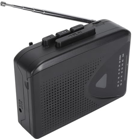 Tragbarer Kassettenspieler mit AM/FM Radio, Kassetten zu MP3 Konverter,Auto Reverse, Kassettenrekorder mit 3,5mm Kopfhöreranschluss, Stromversorgung über USB/2 AA
