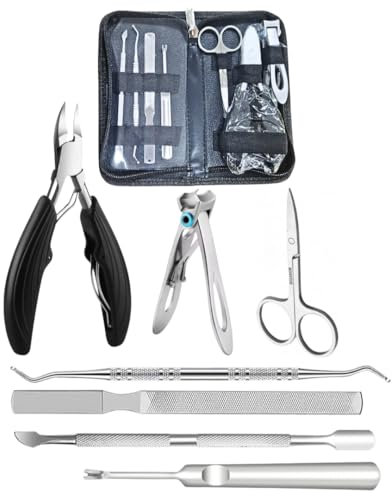 Set Cortaúñas Profesional,Alicates Uñas Pies Acero Inoxidable,Cortauñas Kit Profesional 7 piezas,Kit de Uñas Manicura y Pedicura para Mujeres y Hombres.