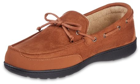 Indoor/Outdoor Waterproof Carter Boater Moccasin Slippers with Memory Foam Comfort