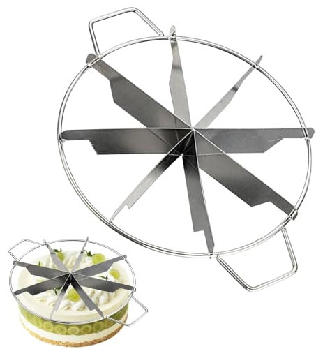 Genérico Cortador De Porción De Pastel De Acero Inoxidable | Divisor De Pastel - Press De Corte De Queso, Corte De Pastel Sin Para Rodajas Uniformes, Cortador De Tarta De Queso Con Manijas Lateral