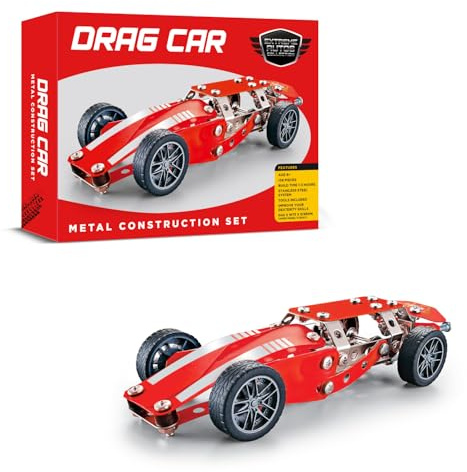 Coach House Partners Drag Car Racer - Juego de construcción de metal (133 piezas)