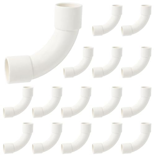 GOIYZTTR 20 Pezzi Curva di Raccordo 90°per Tubo Rigido Passacavi, Curva di Raccordo 90°Diametro 20mm Isolamento Impermeabile Bianco,Universale