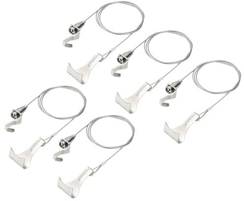 sourcing map Kit de 5 cables ajustables para colgar cuadros de 1 m x 1,5 mm con ganchos en S