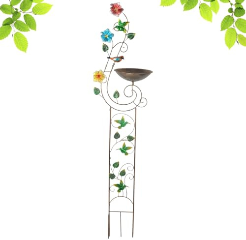 Bebedero para Aves Exterior | para Pájaros Autónomo,Soporte para Plantas con Estaca Decorativa para Jardín Patio Césped Y Patio