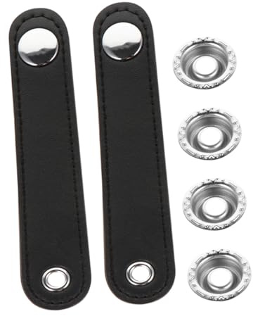 Gatuida 2pcs Universal Black Double Layer Pu Leather Accordion Bellows Buckle Straps, 11cm Spacing Replacement Bands for Bass and Keyboard Accordions, Sturdy Music Instrument Accessories