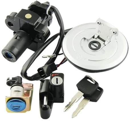 PIGLOLKINY Juego de Cerradura for Tapa Tanque Combustible Motocicleta, Compatible for Honda VTR250 MC33 (1998-2007)